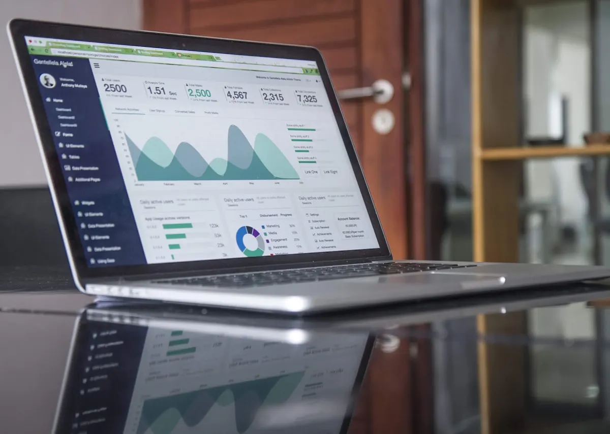 Laptop and workspace for building a nonprofit digital presence